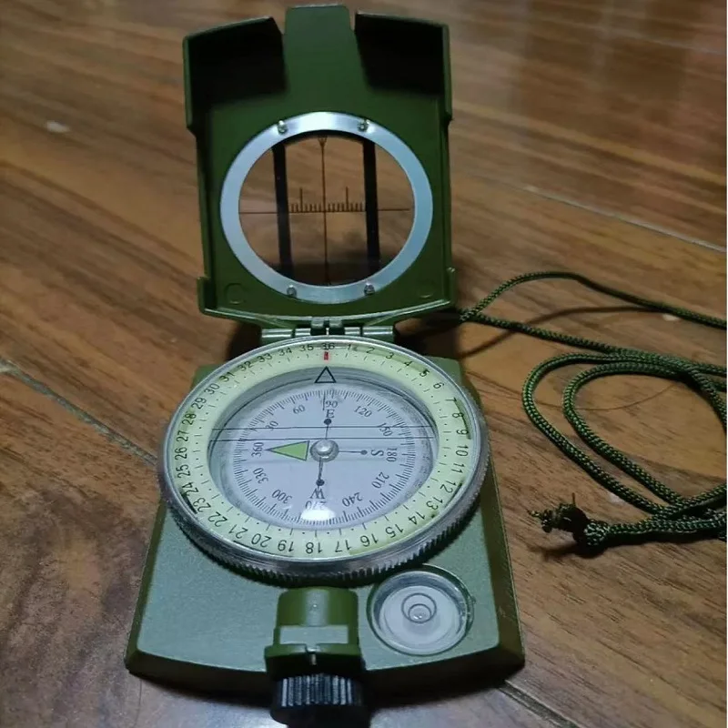 Mini waterproof luminous compass high precision travel brass compass mountaineering geological Multi-function compass