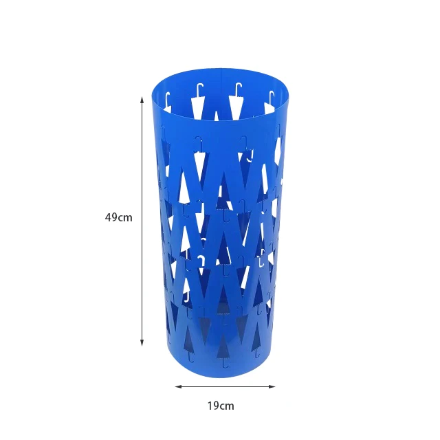 Round Umbrella Rack for Entryway Large Metal Umbrella Holder with Plastic Rain Collection Tray and Hooks,Hold 5-6 Umbrellas