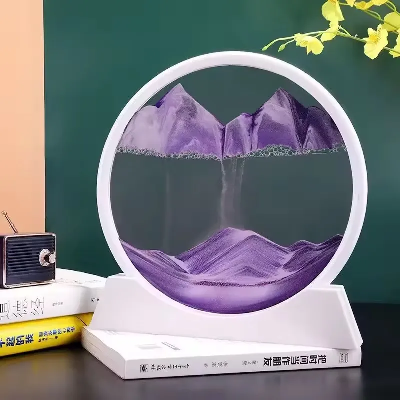 2024 New Hourglass Art Office Home Decoration Desktop New Ornaments Modern Style Moving Sand Art Picture Kinetic Sand Art