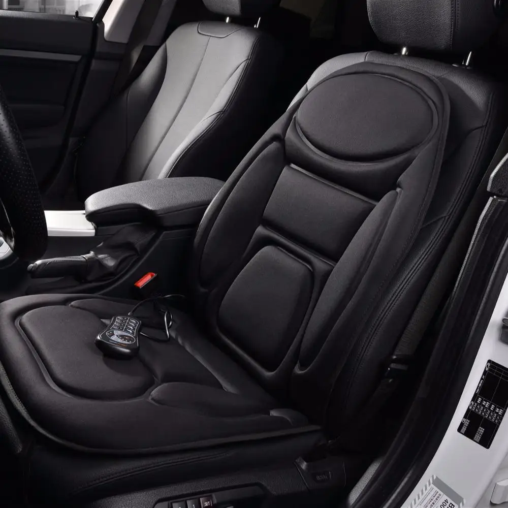 Fashion universal non-slide leather fabric Massage vibration heating two in one car seats cover