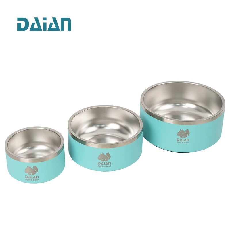 2022 New Products Double Wall Stainless Steel 18oz 32oz 64oz Pet Dog Food Feeding Bowls