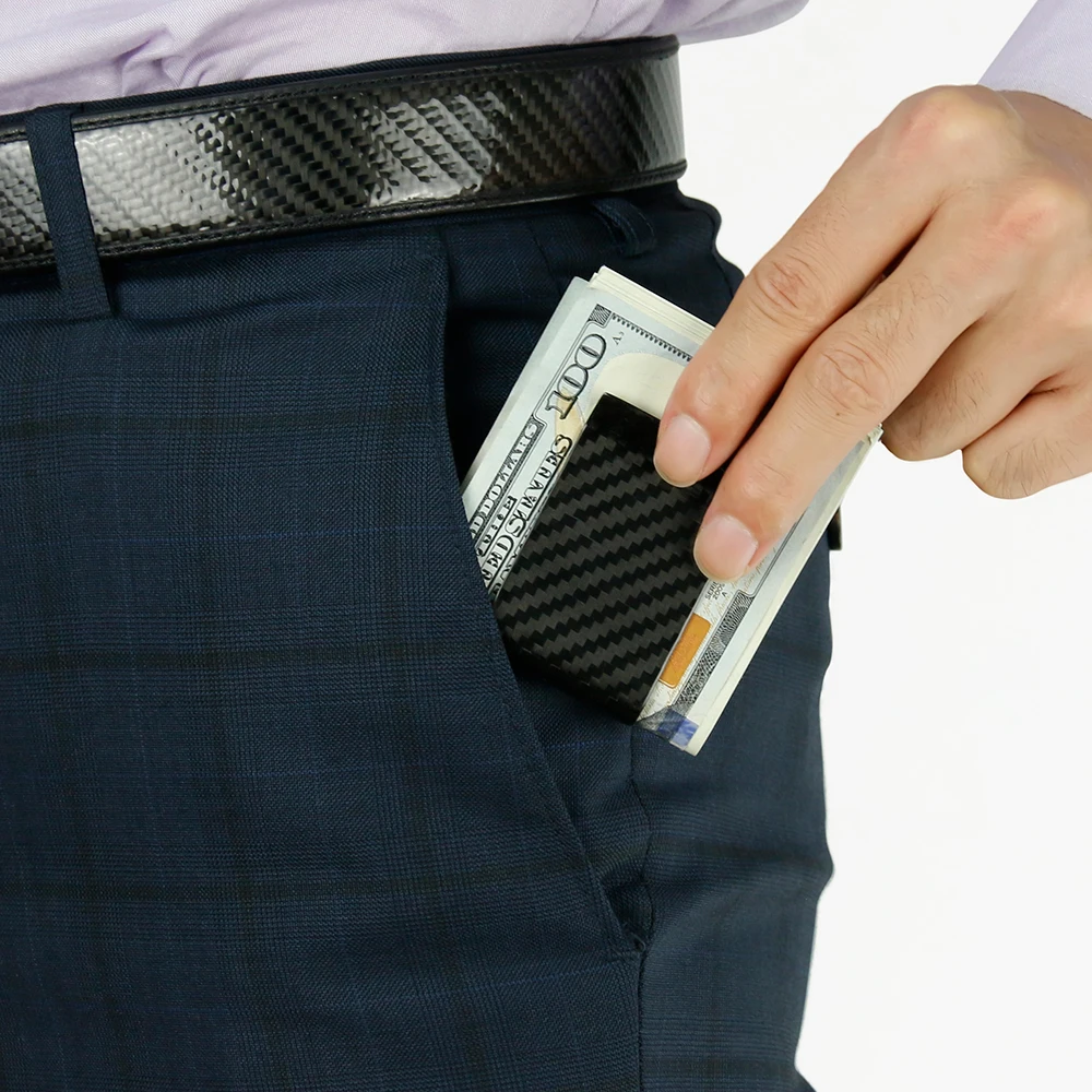 Factory Price Money Clip Front Pocket Wallet Slim 3K Carbon Fiber Money Clip Holder