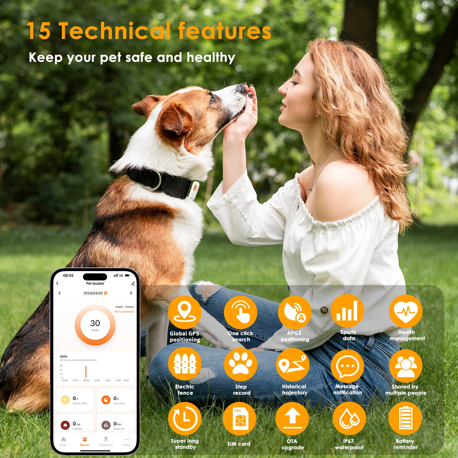 Mini IP67 Waterproof Anti Loss Real Time tracking device for pets GPS tracker for dogs