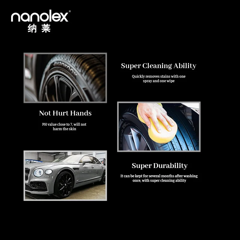 Nanolex 703B hot selling tire shine liquid auto tire black beauty coating with good protection car polish wax