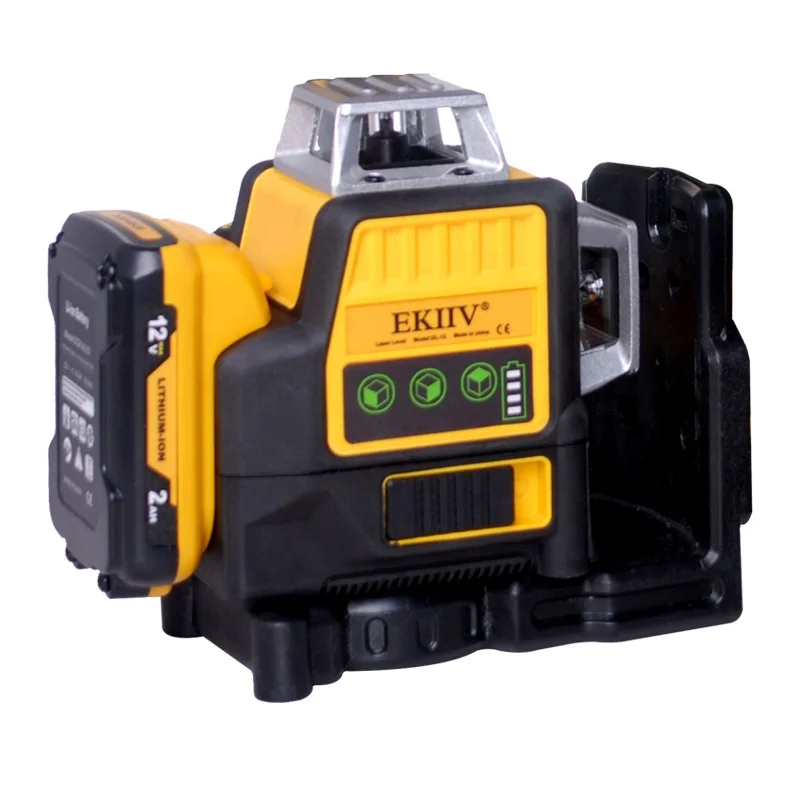EKIIV 16 Line Pro Laser Level 360 Vertical Self Leveling Horizontal & Bracket Tripod LD Green Light Level DL-12