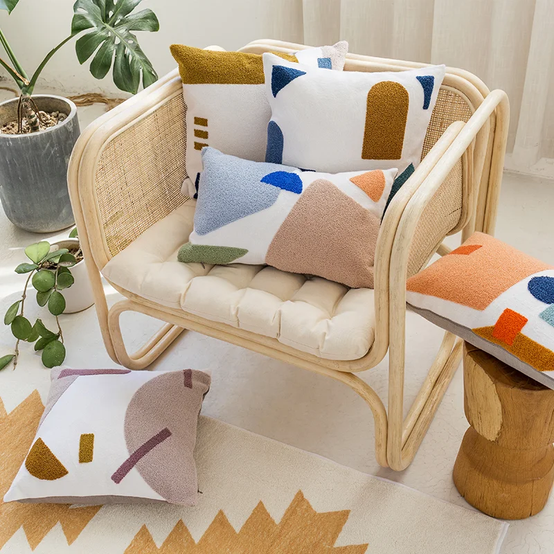 Cheersee colorful cream modern accent pillow cases italian embroidered 60 x 60 cushion covers with hidden zipper