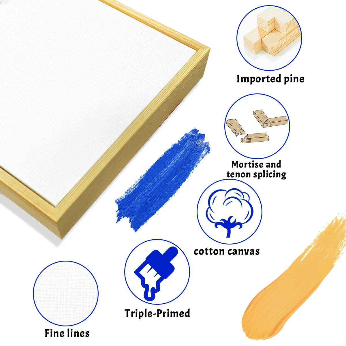 Mengzhihua Wholesale Art Supplies Floater Frames for Canvas Paintings, Canvas Picture Frame (30x30CM, Burlywood)