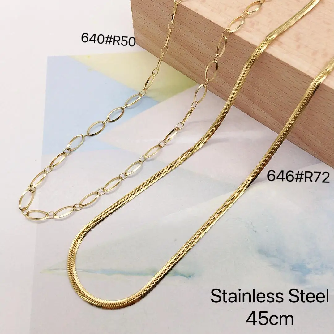 TTM XuPing 14k Gold Jewelry Wholesale Stainless Steel Flat Snake Chain Trendy Combination Double
