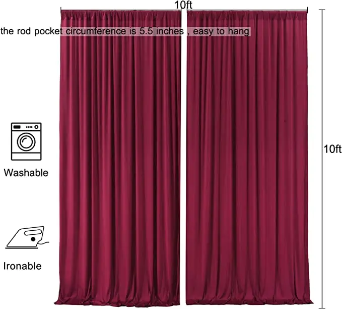 5ft x 7ft Customized Size Parties Wrinkle Free Photo Backdrop Drapes Fabric Birthday RED Ceremony curtain for wedding decoration