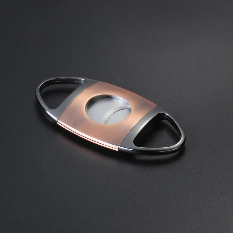 Gift Gold Drawing Lines Oval Cigar Stainless Steel Scissors Smoking Accessories Cigar Cutter