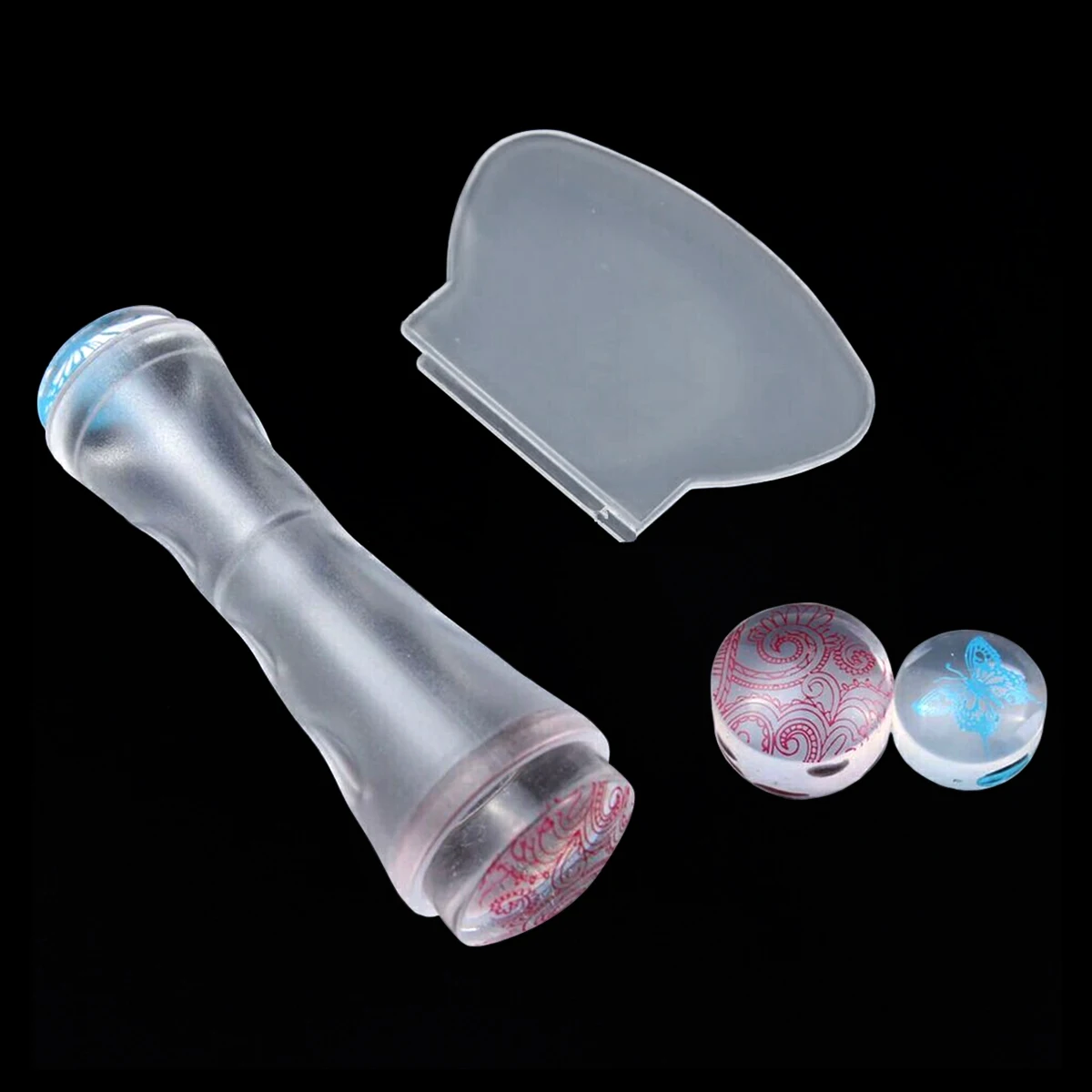 Dropshipping Service Portable Diy Creative Double-Head Jelly Nail Seal Tool Round Clear Plate French Silicone Art Nail Stamper