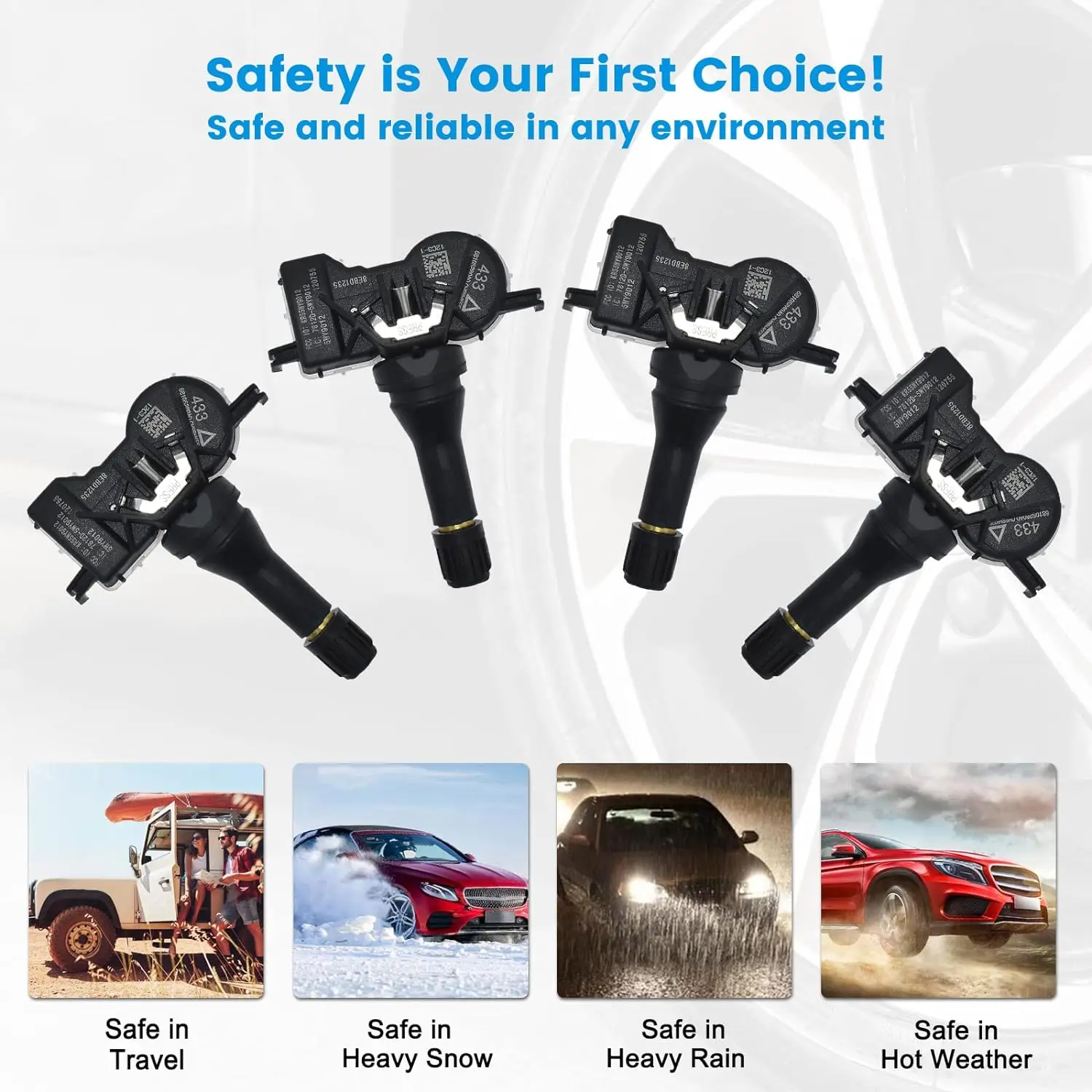 68105280AD Tire Pressure Monitoring System Sensor 433MHz for Jeep Renegade Latitude Limited Sport Trailhawk 1.4L L4 - Gas 2.4L