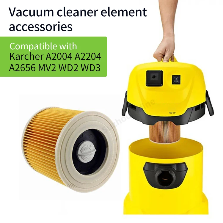 Replacement Vacuum Cleaner Filter Compatible with Kar cher A2004 A2204 A2656 MV2 WD2 WD3 Spare Vacuum Cleaner Accessories
