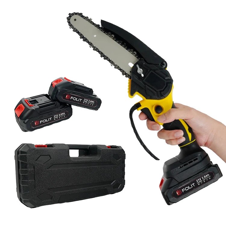 New arrival electric 2000mAh battery powered household DIY power tools 6-inch chainsaw cordless with accessories