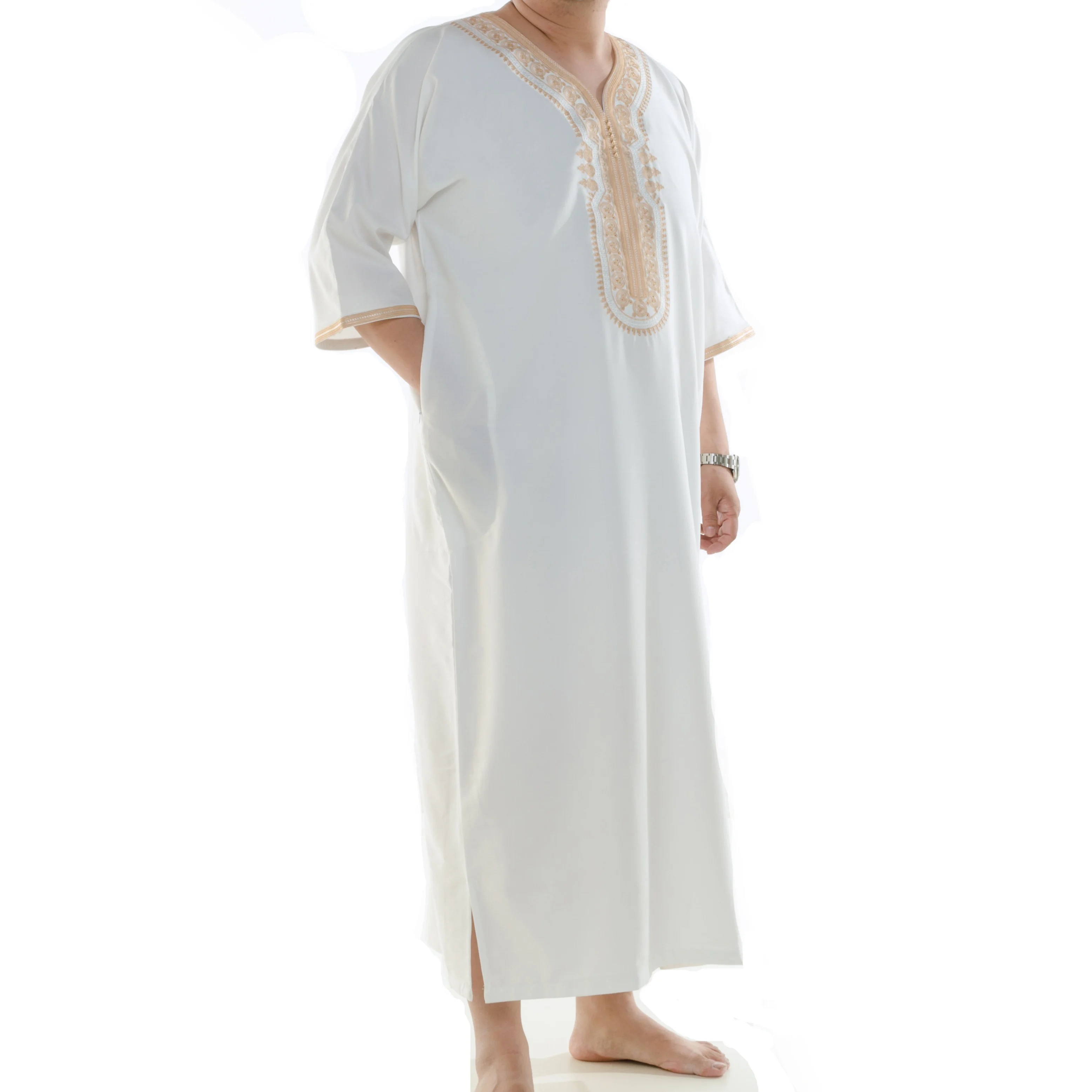 New Design High quality middle east khamis haramain Islamic Daffah moroccan men arab modest jubbah saudi dubai muslim thobe