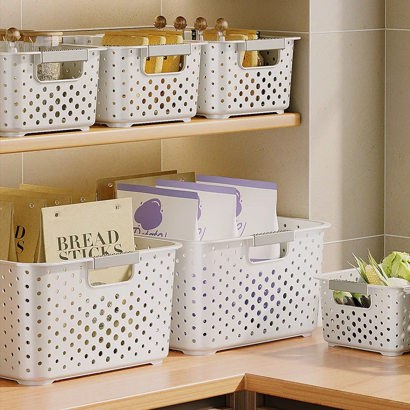 Wholesale Custom Logo Cheap Bathroom Storage Organizer Boxes Hollow Plastic Storage Baskets