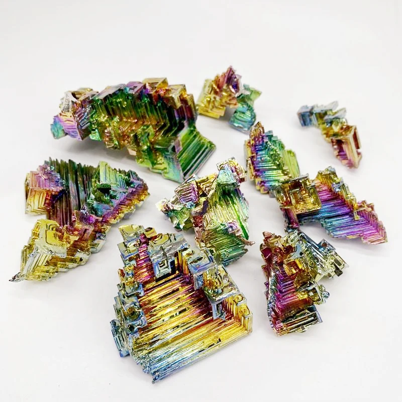 Natural Stone Bismuth Metal Pyramid Rough Mineral Specimen Bismuth Ore Raw Stone for Decorate