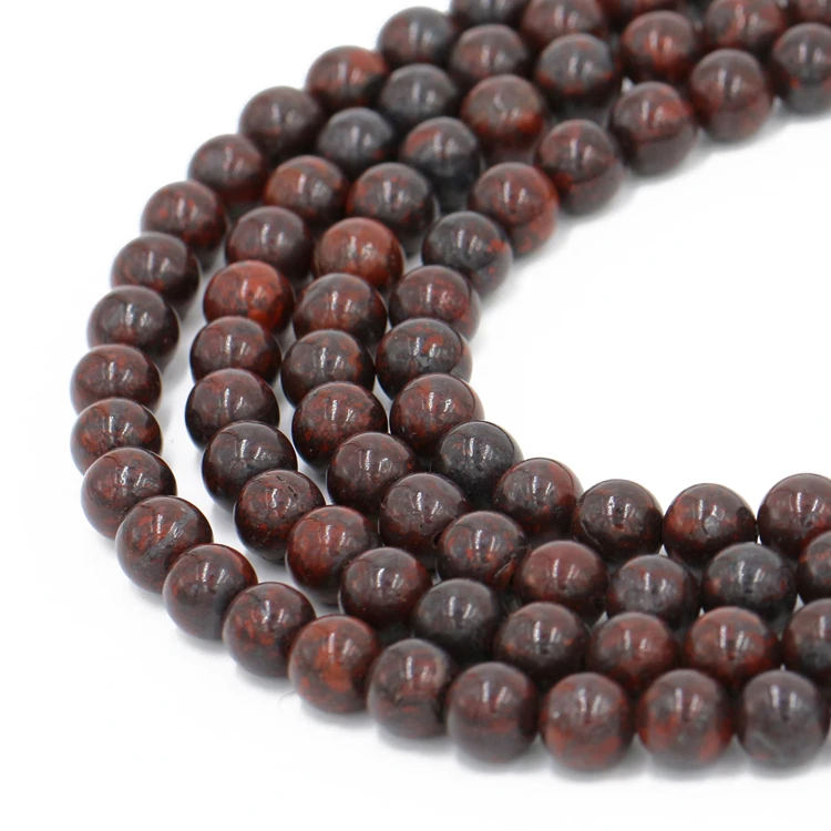 Wholesale natural stone beads poppy jasper stone beads for jewelry making