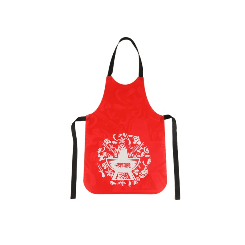 Custom LOGO Kids Disposable Aprons Fabric Non-Woven Biodegradable Bib and Kitchen Waist Sleeveless Style for Painting Drawing