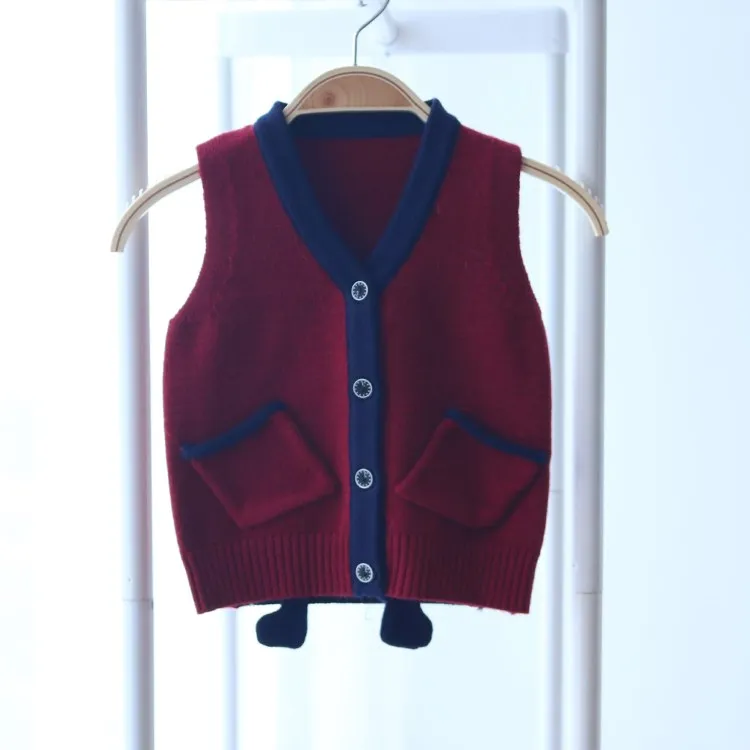 
baby knit vest carton pattern design kid boutique Sleeveless sweater 