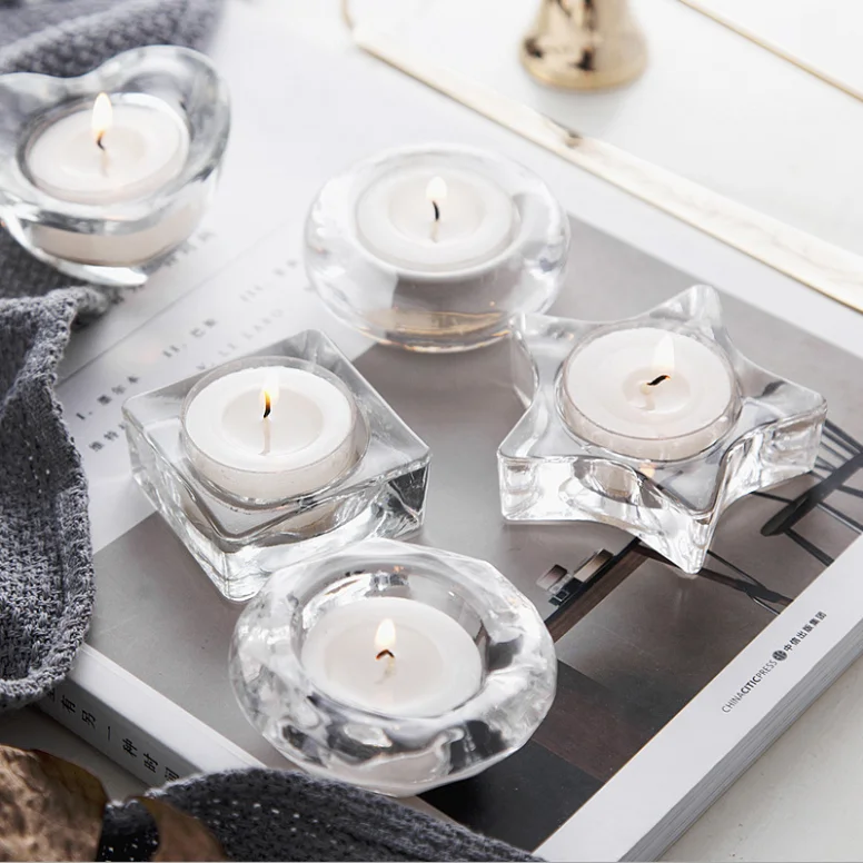 Personalized Nordic Romantic Wholesale Custom  Crystal Candle Holder With For Home Pub Party Wedding Decoration
