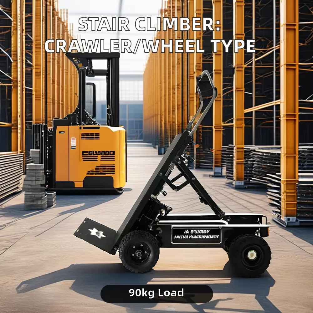 Electric Portable Two Wheel Foldable Heavy Duty Stair Climber Hand Truck Trolly Lifting Trolley Carry Heavy Goods Upstairs