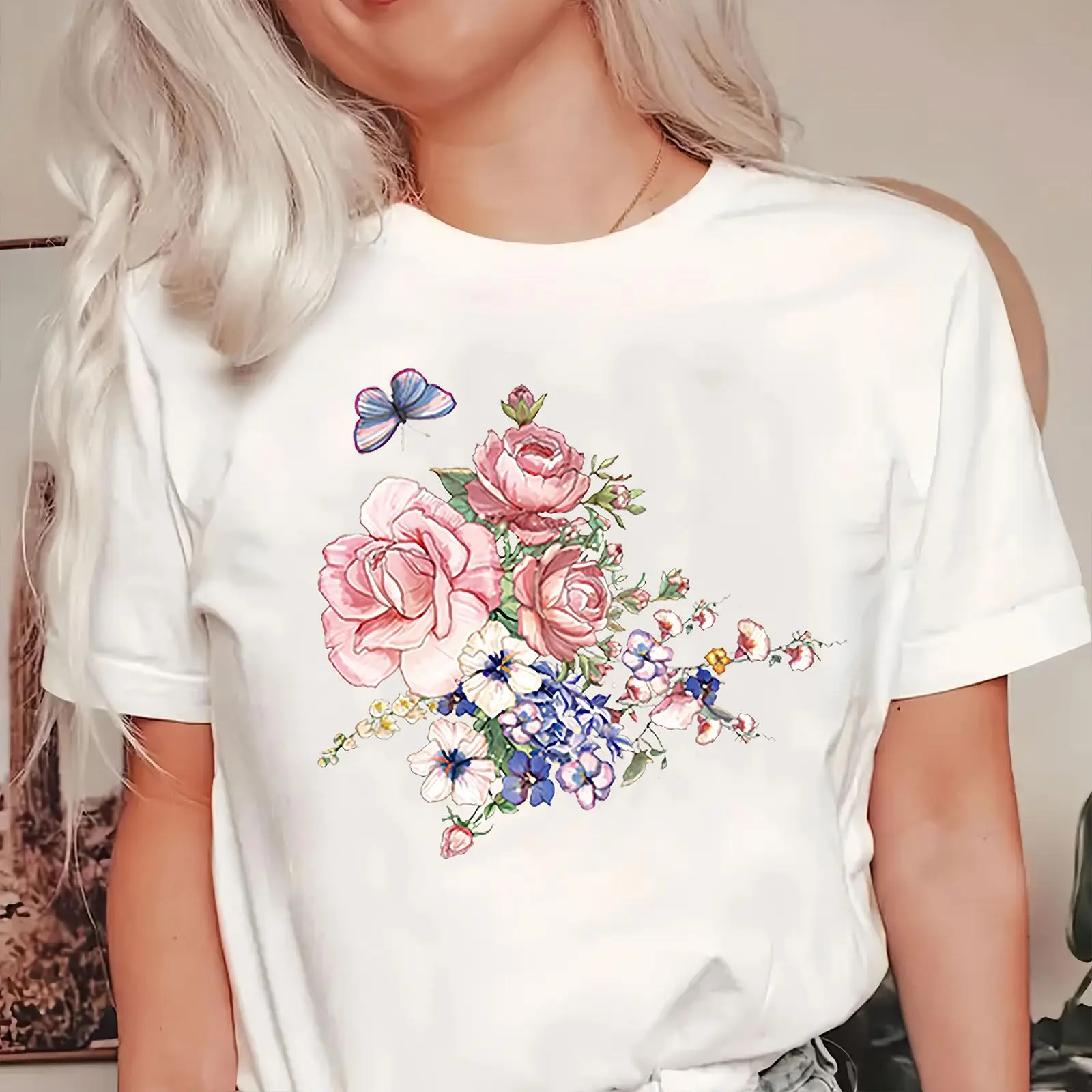 Spring/Summer Iron Sticker Flower Butterfly Flamingo Iron Heat Transfer Printing Cute Cartoon Iron Sticker Clothing T-shirt