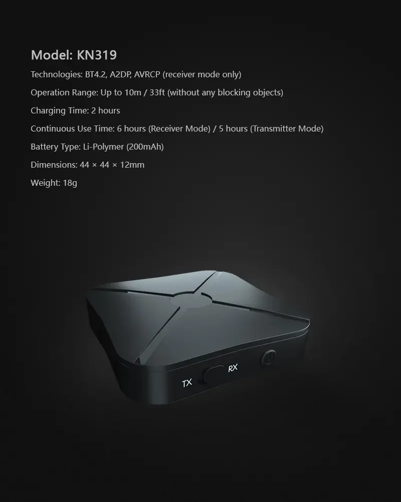 HG BT5.0 Bluetooth Receiver Transmitter Low Latency 3.5mm AUX 2 In 1 Wireless Audio Adapter for Car