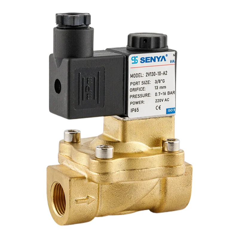 Водяной электромагнитный клапан серии 2 в, электромагнитный клапан с 2/2 каналами, нормально замкнутый мембранный управляемый латунный электромагнитный клапан