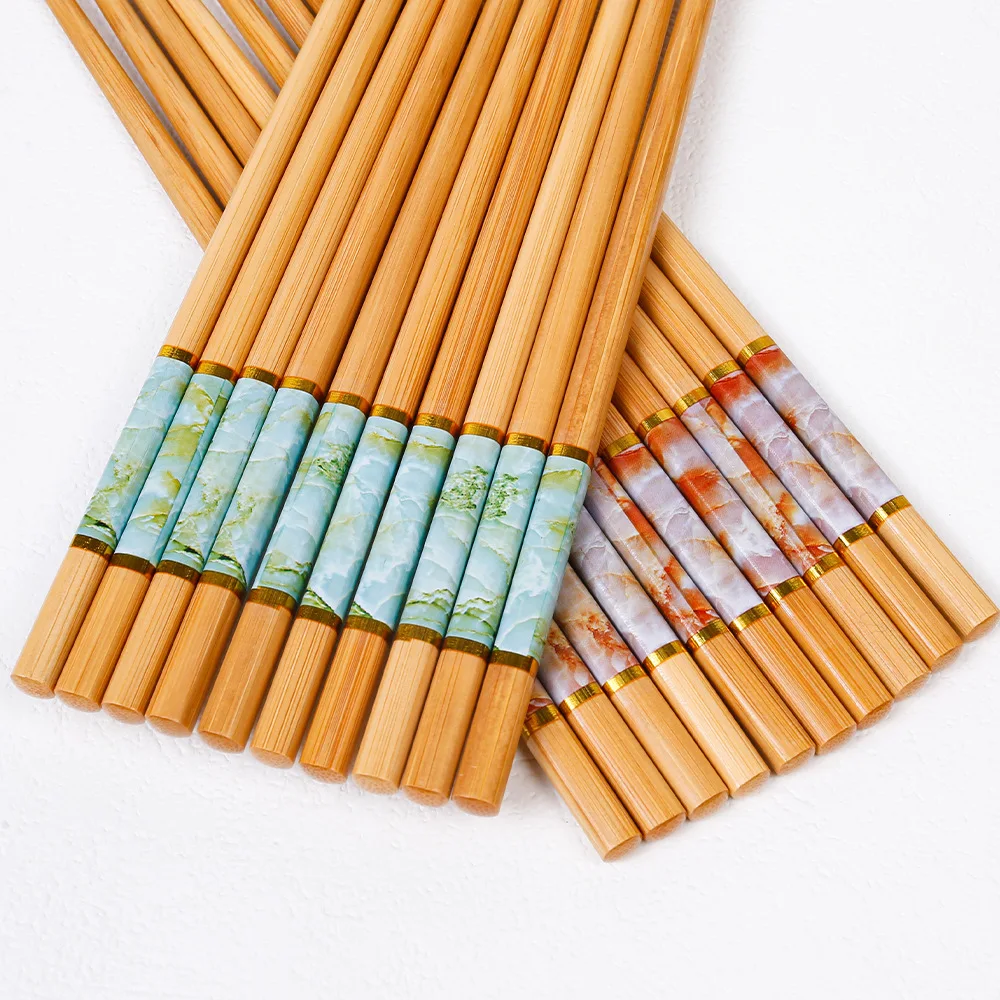 Bamboo marble sheath non-slip chopsticks