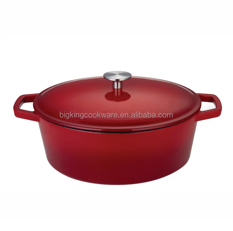 29cm Pre-seasoned Oval Cocotte Cast Iron  Casserole Pot cooking pot OEM agreed