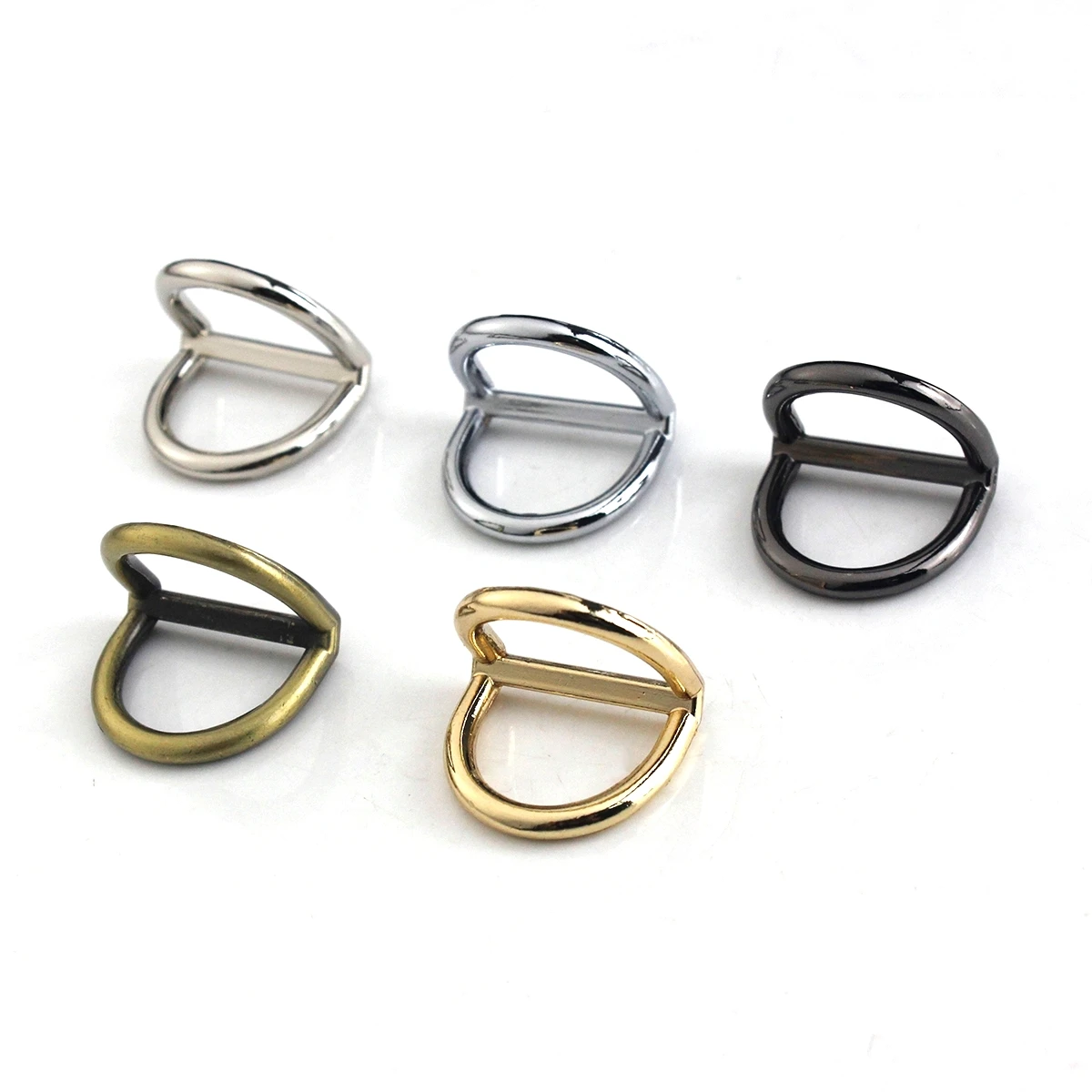 Bag Making Hardware Accessories Alloy D-ring Bag Strap Connector D-ring Adjuster Metal Double D-ring Buckle for Handbags Purse