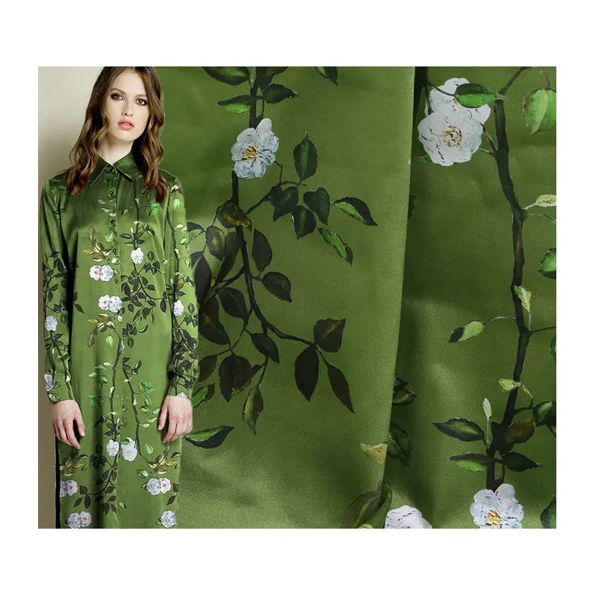 Цифровая печать спандекс шелк атлас Ткань