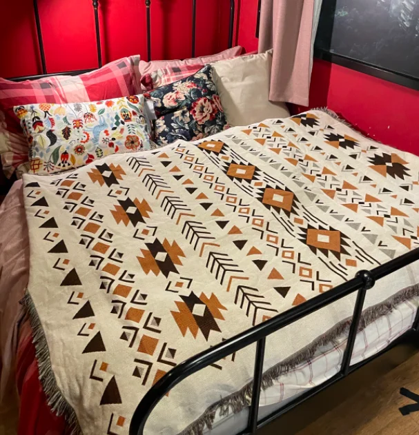 Bohemian Indian sofa  Decorative  40% cotton 60% polyester  camping woven tapestry blanket
