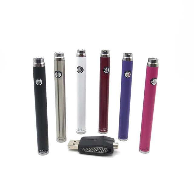 
 Подогреть Твист батарея cig e CBD испаритель Регулируемое напряжение CBD батарея тонкая ручка красочные аккумуляторная батарея с 510 зарядное устройство  