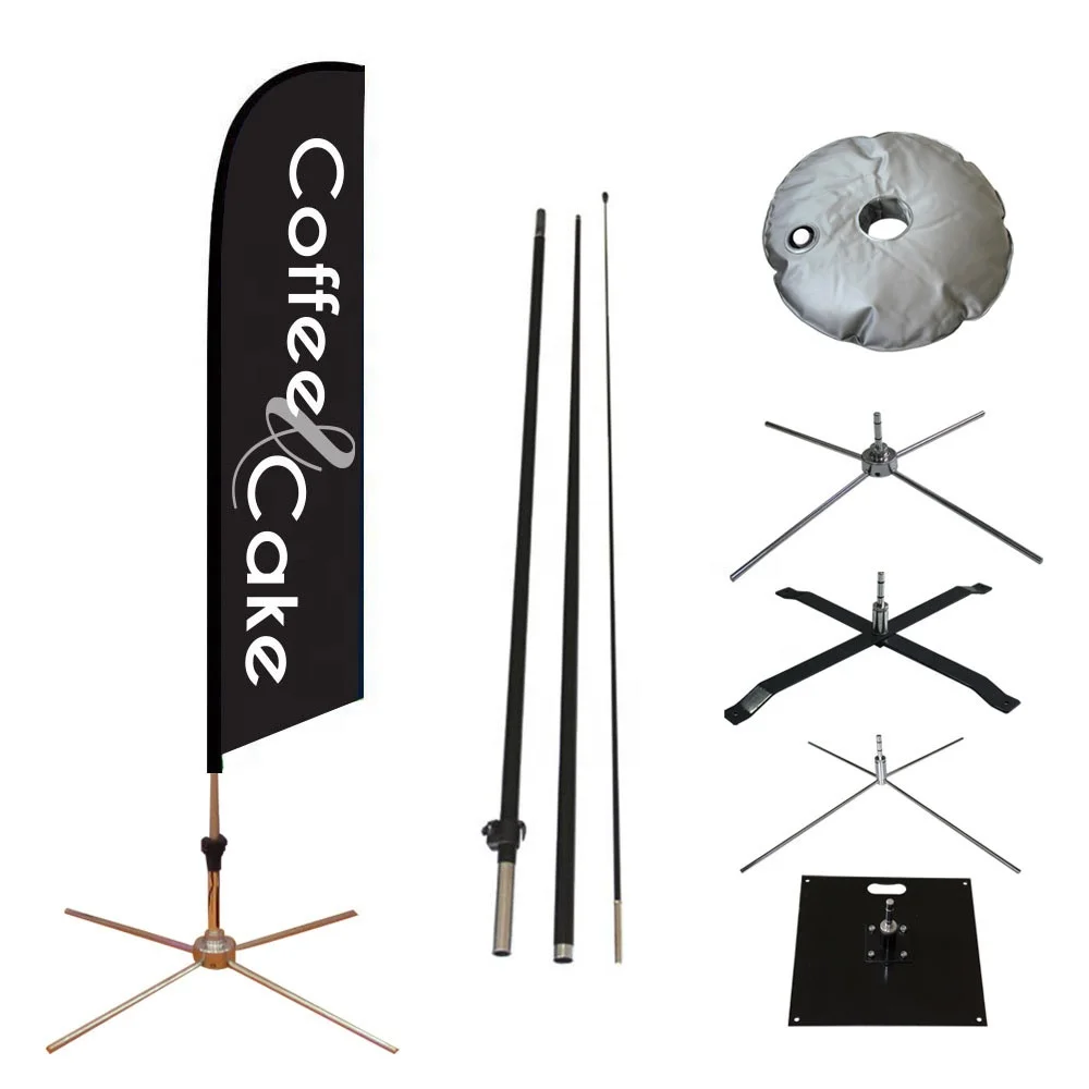 Custom Dye Sublimation Publicitaria  Corporate Promotional Advertising Outdoor Polyester Beachflag Flag