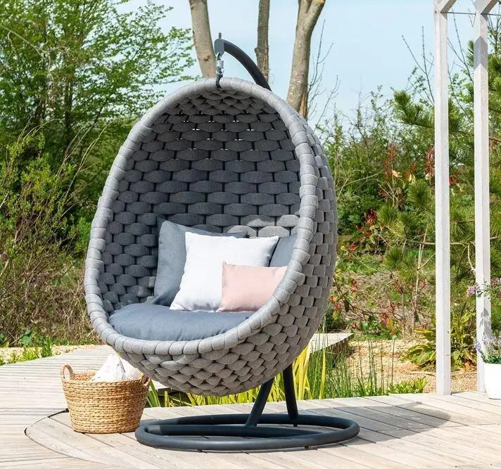 Patio Metal Hammock New Garden Hanging Egg Chair Waterproof Fabric Outdoor Swing Cradle chair with Stand