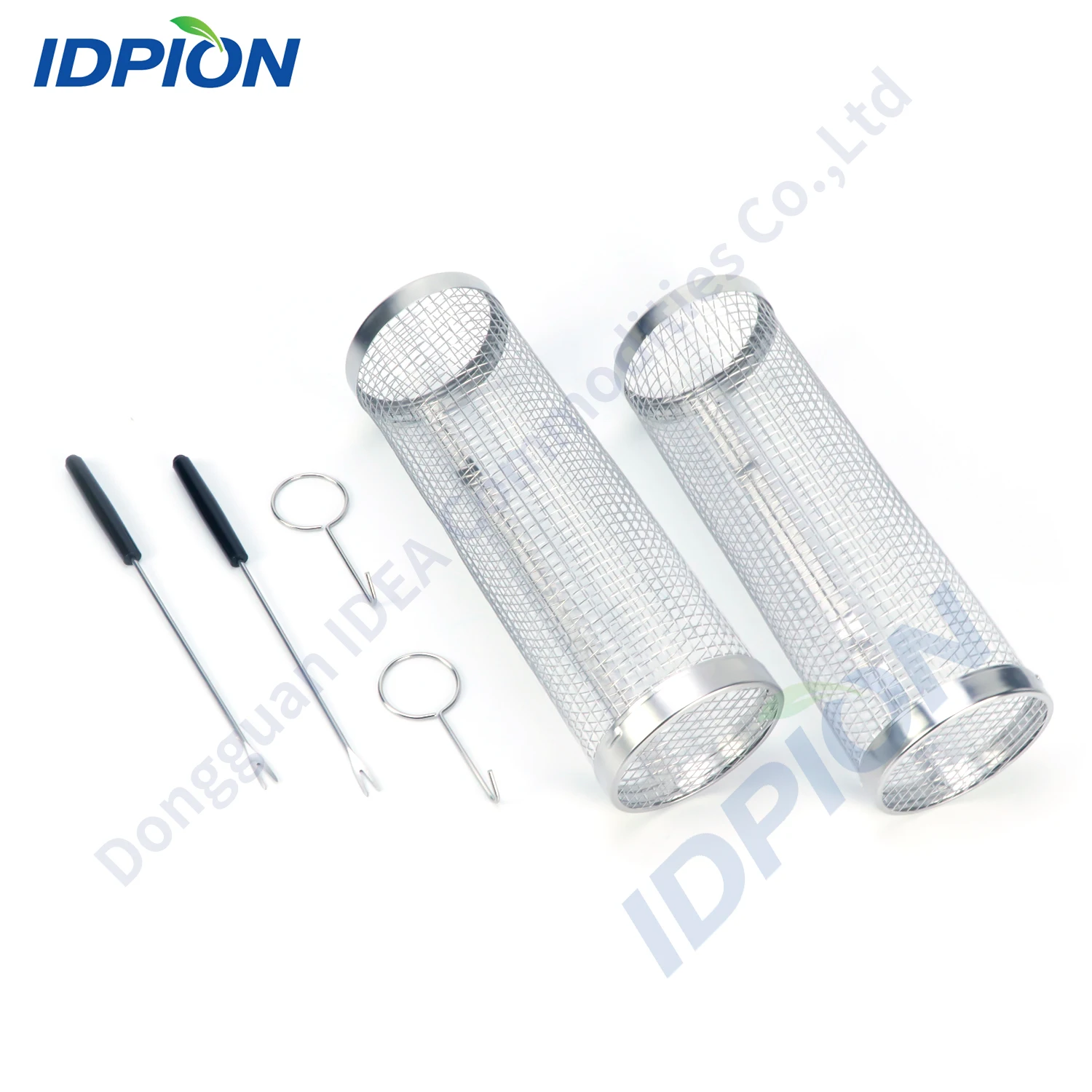 High Quality 2pcs Round Tube Cylinder Barbecue Barbeque BBQ Roller 304 Stainless Steel Wire Mesh Rolling Grilling Baskets