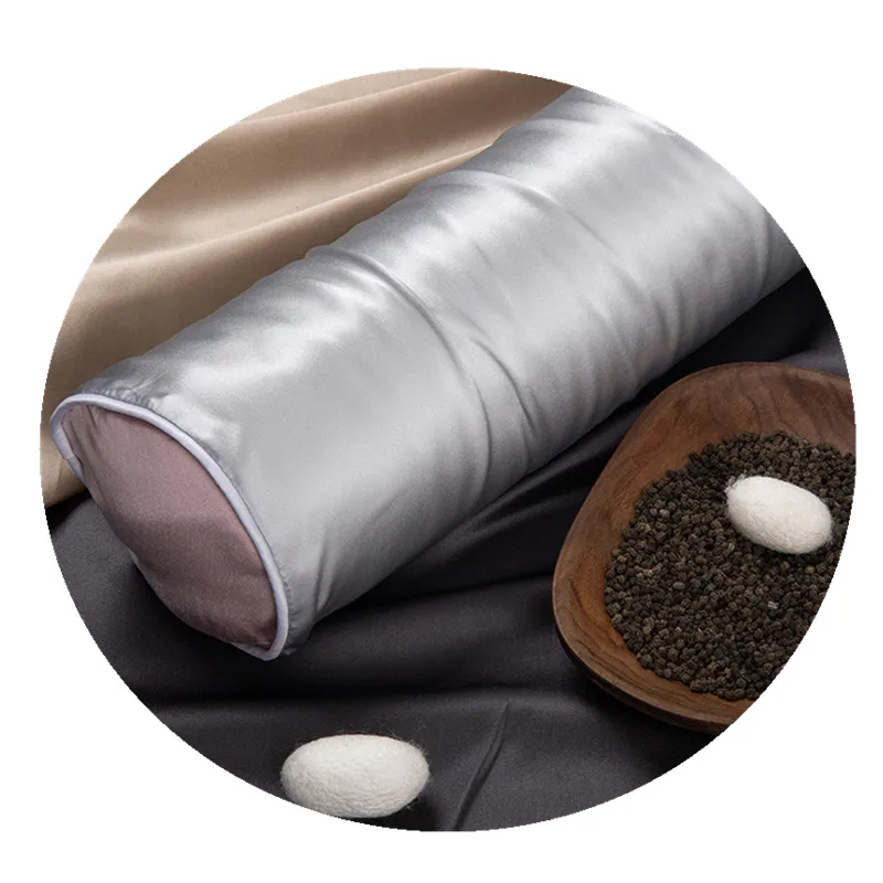 Mulberry silk neck pillow circular column silkworm excrement silk wrap