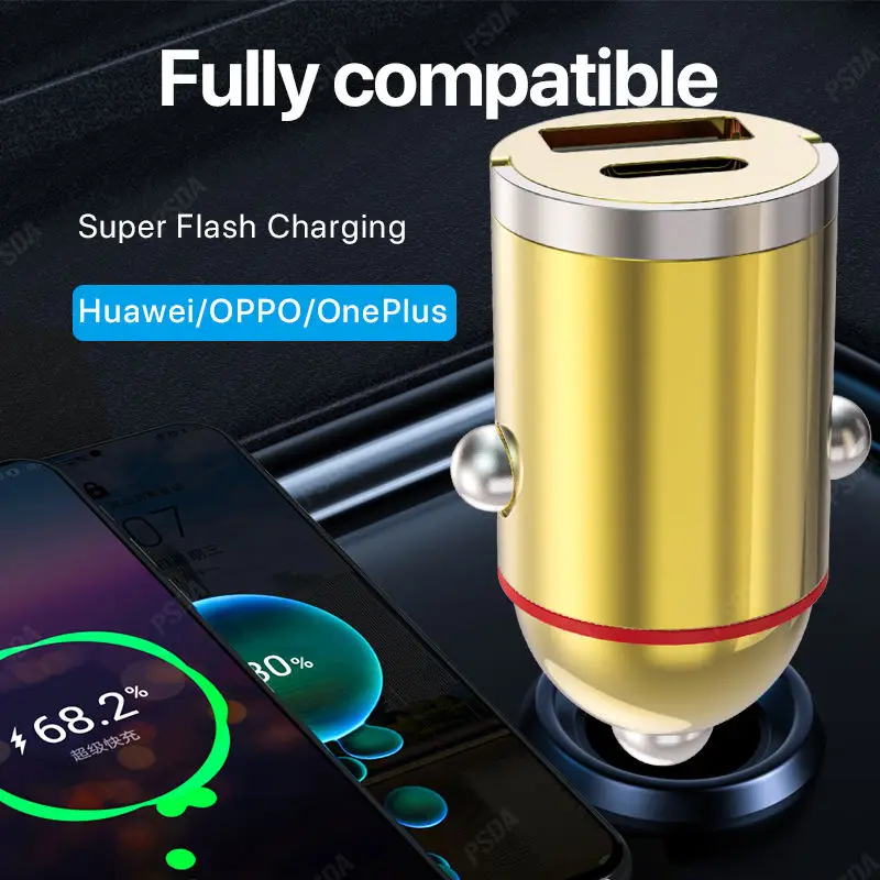 PSDA 115W Car Charger USB Type C Phone Charger PD QC3.0 For Phone  Honour 100W Huawei 66W Super Fast Charging Tablet