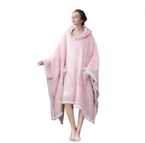OEM High Quality Sherpa Blanket Poncho Sherpa Fleece Blanket Super Soft Warm
