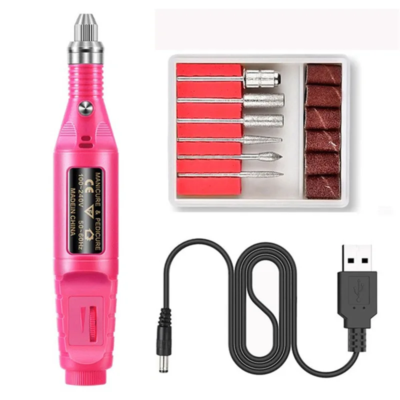 USB Nail Drill 54W Dryer Lamp Dotting Pen Brush File Rhinestones Set for Manicure Nail Art Tools Kit