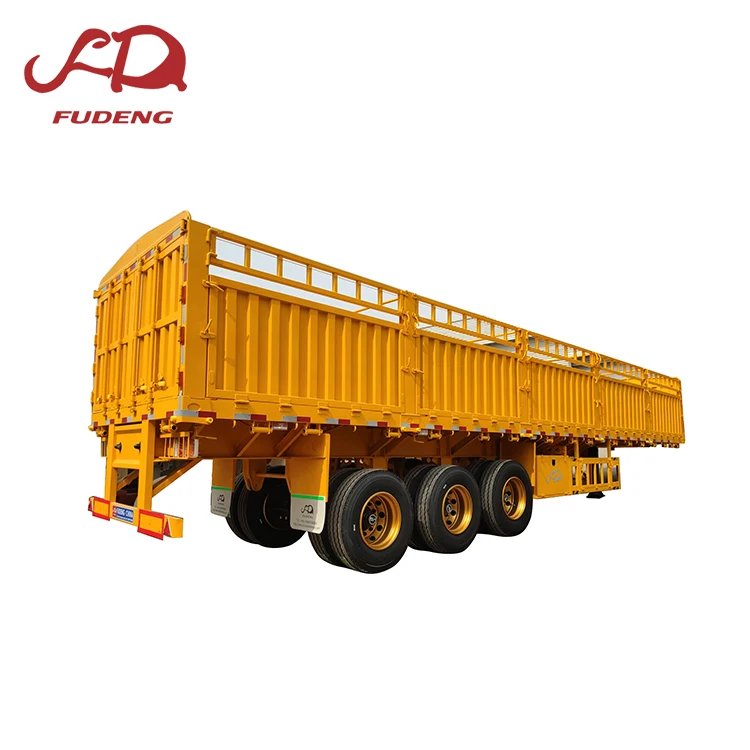 China FUDENG factory directable delivery 3/4 axles cargo trailer  50/60t fence cargo trailer for sale