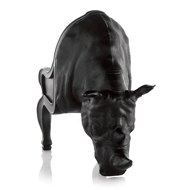 Creative Indoor Home Furniture Fiberglass Animal Rhino Chair for Office Home Hotel Shop Display