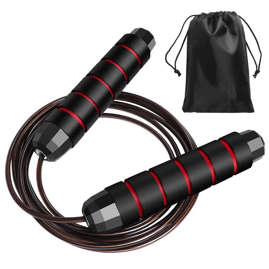 Weighted Jump Rope Tangle-Free Foam Handle Custom Logo Speed Jump Rope Adjustable Skipping Rope Fitness Sports Gym Training