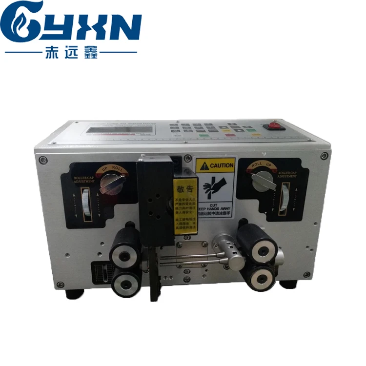 Automatic single/dual core flat cable wire cutting stripper machine