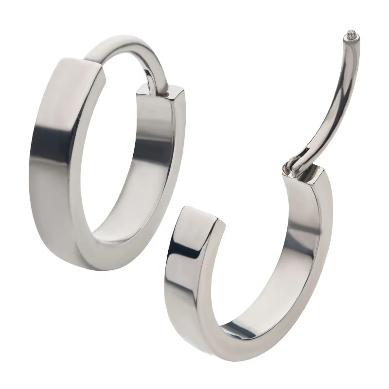 G23 Titanium 2.5mm Thick Huggie Earrings Hinged Segment Clicker.