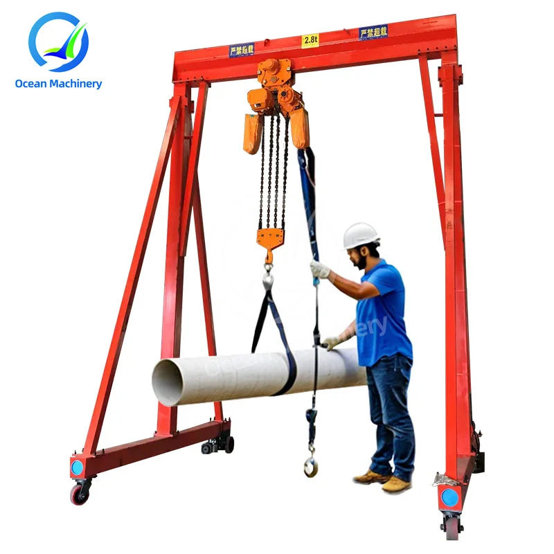 OCEAN 10 Ton 16 Ton 20 Ton Heavy Duty Single Girder Gantry 3 Ton Mobile Lifting Gantry Crane Sale
