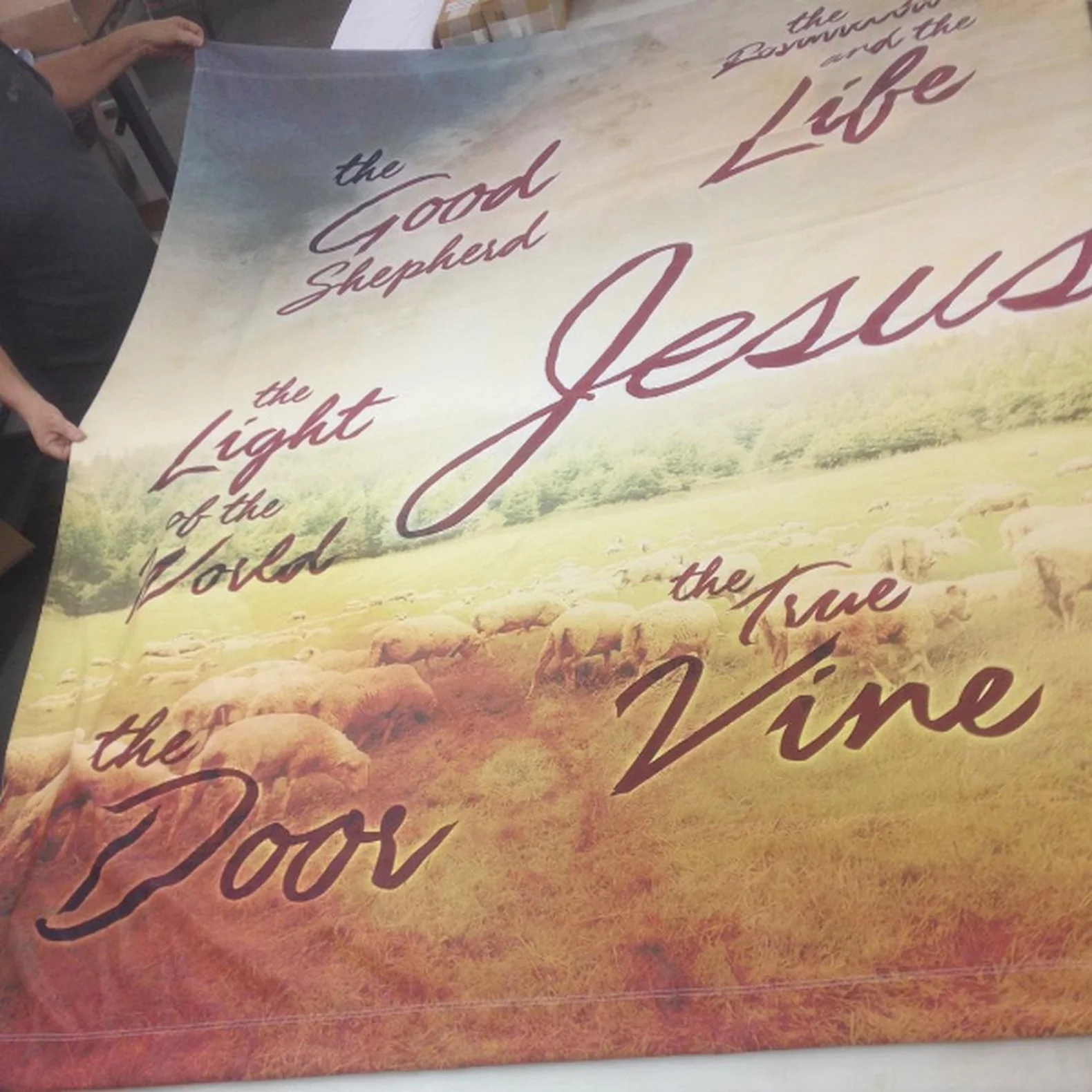 custom backdrop cover tension fabric dye sublimation printing stretch spandex fabric backdrop banner