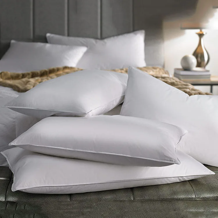 China CFL OEM factory hotel room essentials customizable 233TC 100% goose down hotel sleeping pillows